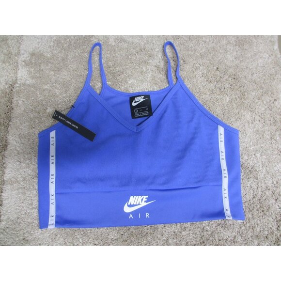 Nike Air Women's Air Ribbed Purple Bra With Straps - Size S NWT - Picture 2 of 3